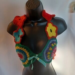 Festival Vibes Crochet festival top, Handmade